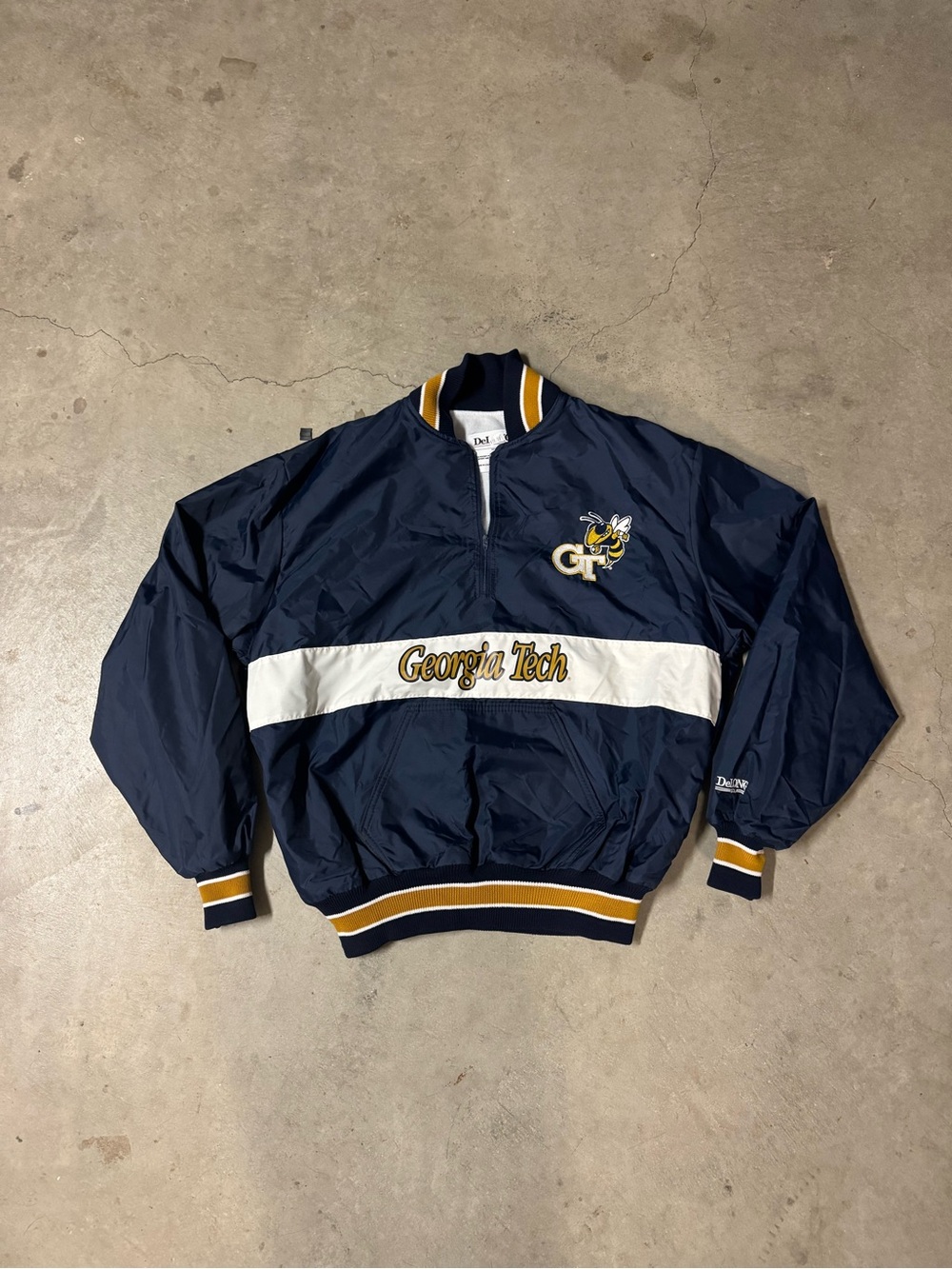 Vintage 1990s DeLONG Georgia Tech Yellow Jackets Pullover Jacket USA L